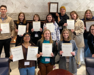 Students of The Peel and The Appalachian with NCCMA Awards
